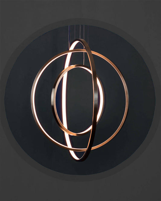 Hoop 3VXL Humo Mate - Lámpara Colgante LED Integrado Doble Altura