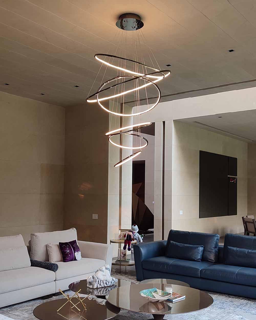Hoop 6 | Lámpara Colgante de Diseño | LED Integrado | Doble Altura