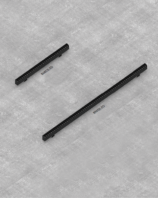 Luminario lineal LED negro tipo wall washer para iluminación arquitectónica, dos tamaños