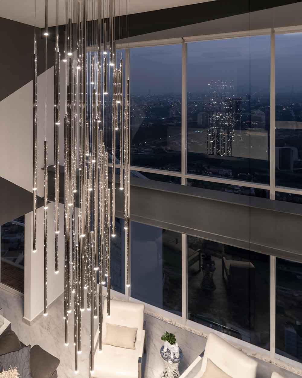 Lungo 60 - Lámpara Colgante LED Integrado Doble Altura