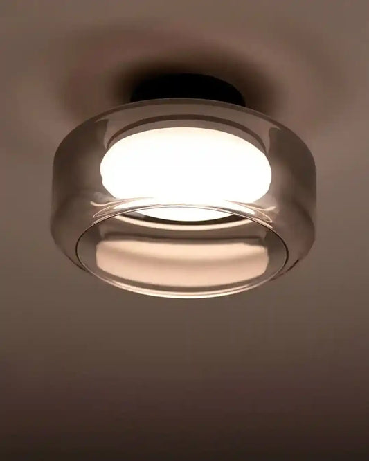 Plafón de vidrio moderno iluminado, lámpara de techo Birot MX boutique de iluminación