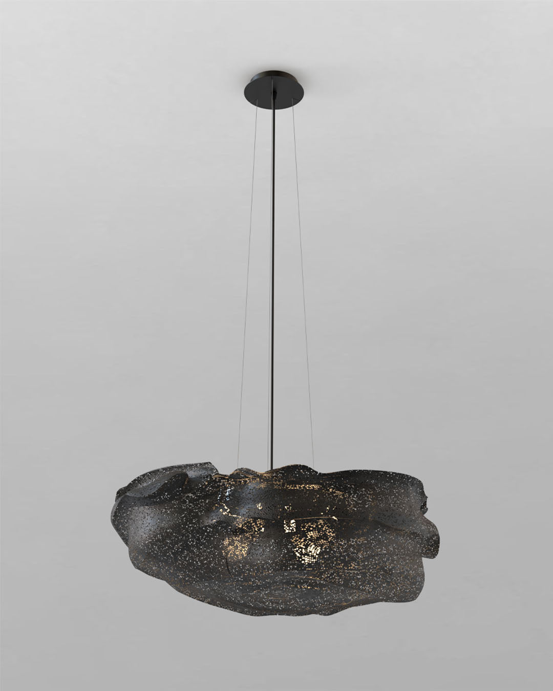 Lámpara colgante negra moderna de diseño artístico, boutique de iluminación Birot MX