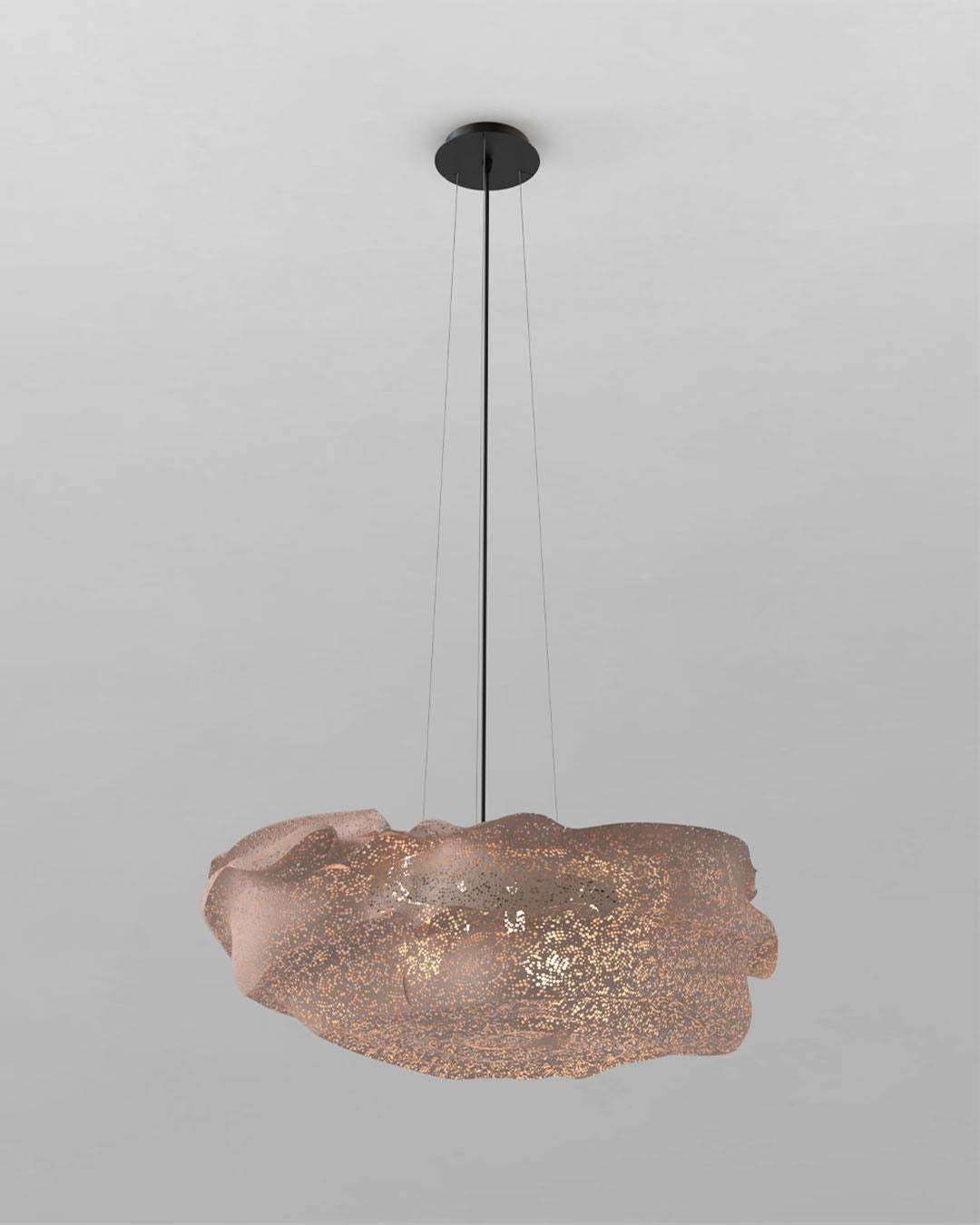 Lámpara colgante de diseño artístico dorado, iluminación decorativa Birot MX.