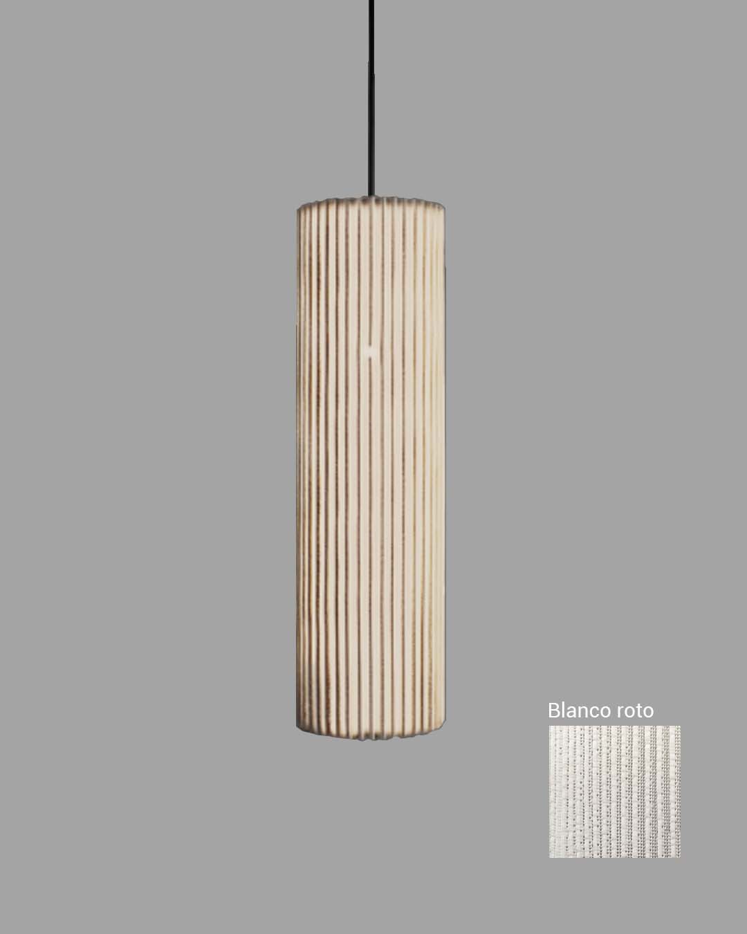 Lámpara colgante Nua mediana en malla de acero blanco roto de diseño minimalista.