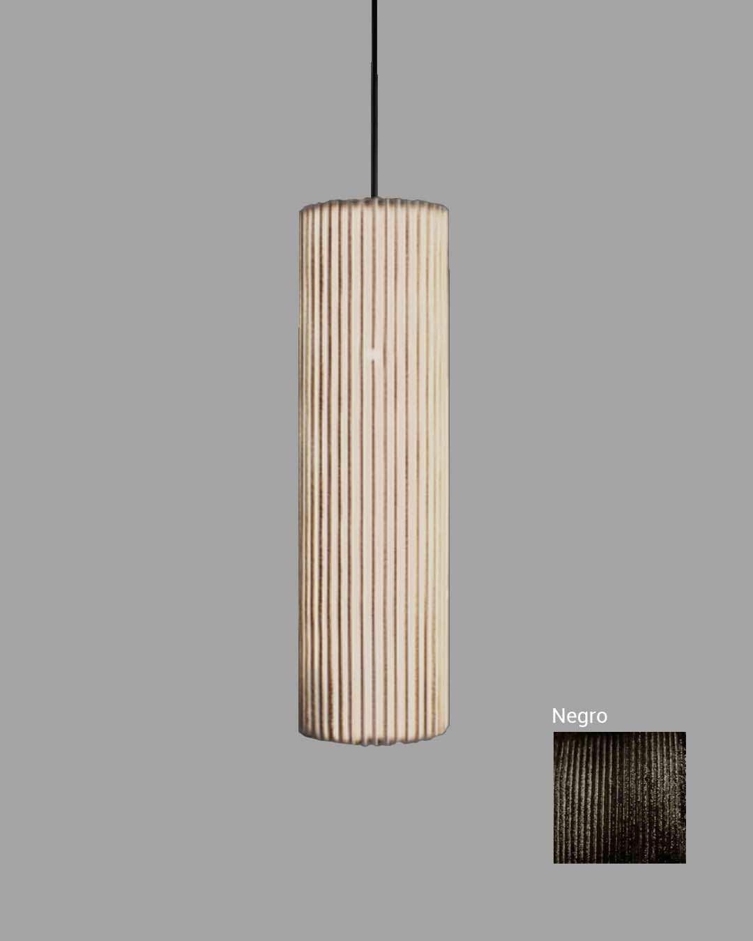 Lámpara colgante Nua mediana en malla de acero negro de diseño minimalista