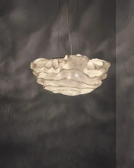 Lámpara de techo decorativa blanca con diseño ondulado, iluminación moderna Birot MX