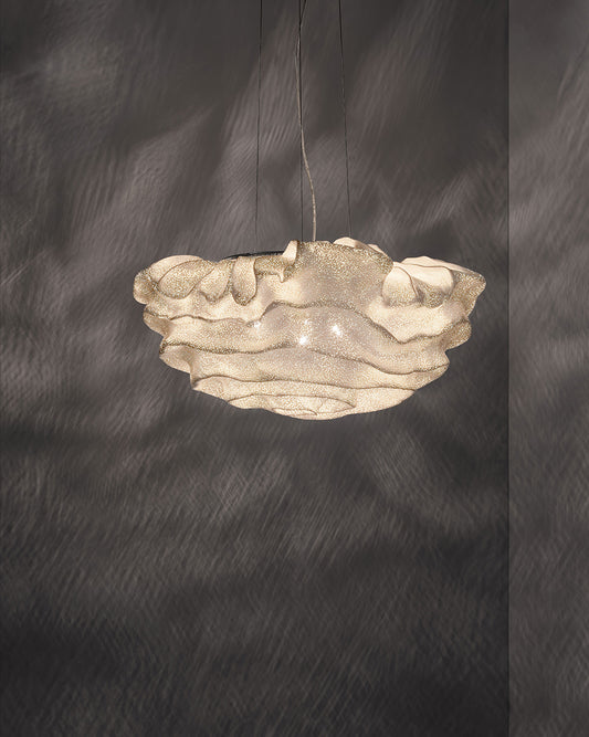 Lámpara de techo decorativa blanca con diseño ondulado, iluminación moderna Birot MX