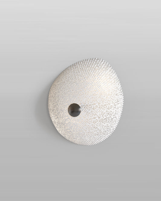 Lámpara de pared blanca moderna con textura circular, iluminación decorativa Birot MX