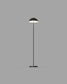 Lámpara de pie negra minimalista con pantalla semicircular, iluminación decorativa moderna