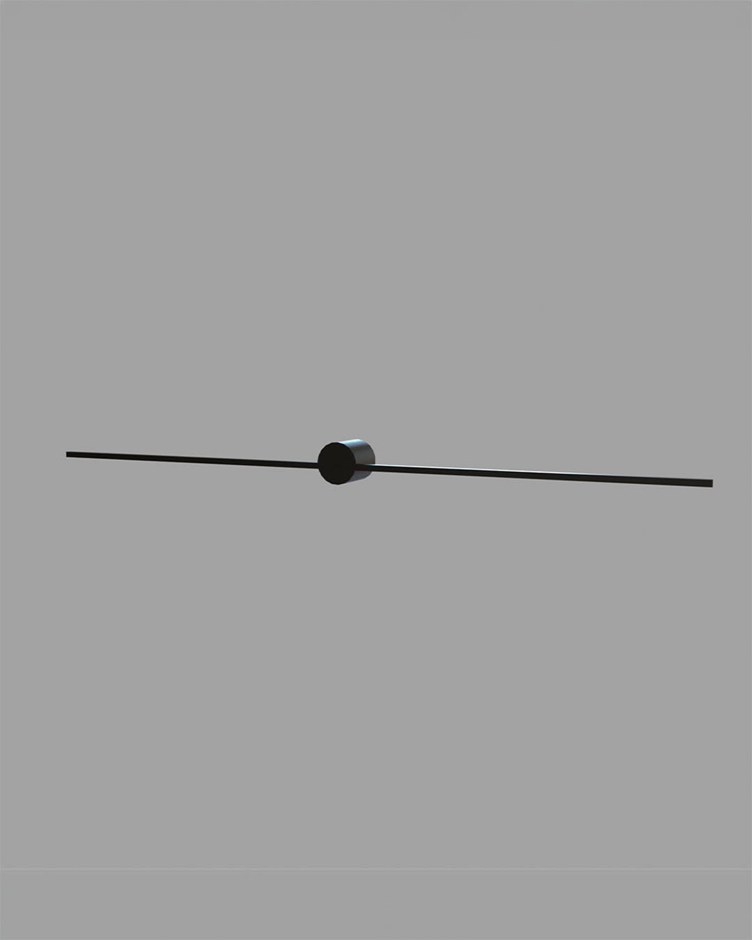 Lámpara colgante lineal minimalista negra sobre fondo gris
