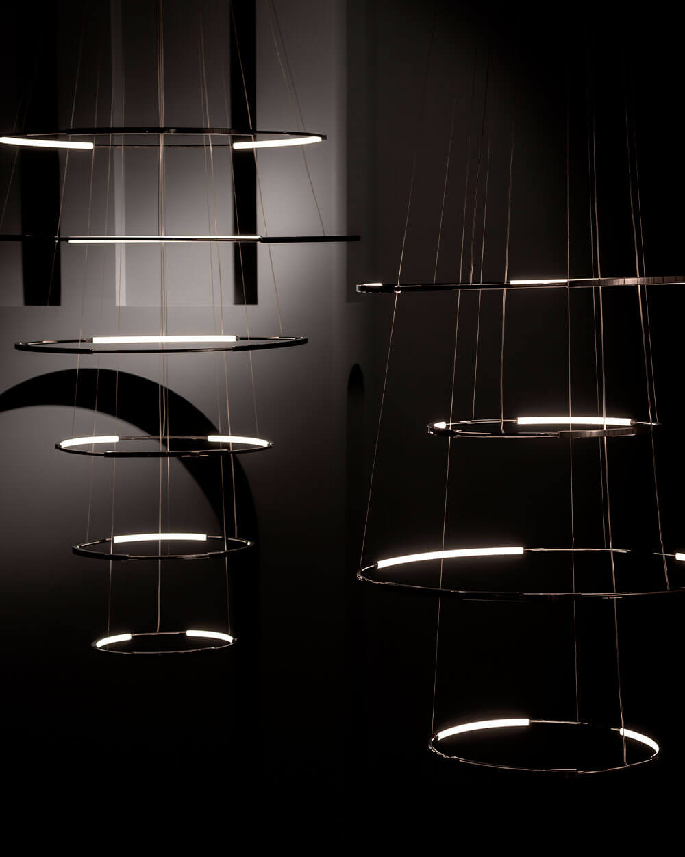 Spin 6 | Lámpara Colgante de Diseño | LED Integrado | Doble Altura