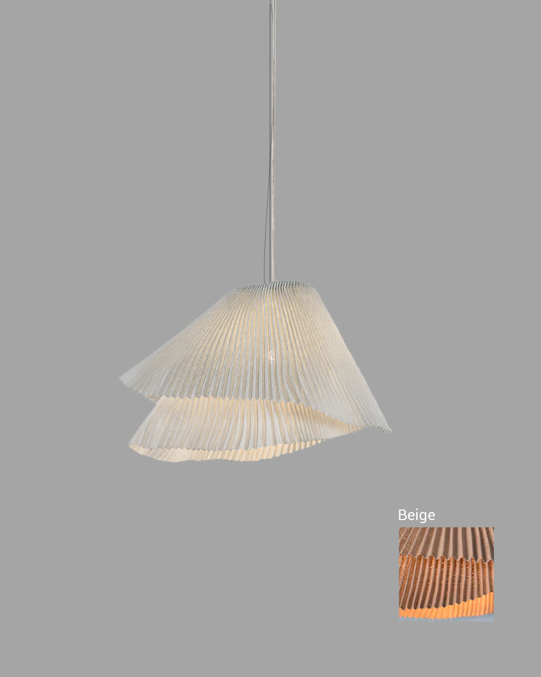 Lámpara de techo mediana Tempo Vivace en malla de acero color beige.