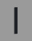 Aplique de pared rectangular negro, diseño minimalista sobre fondo gris.