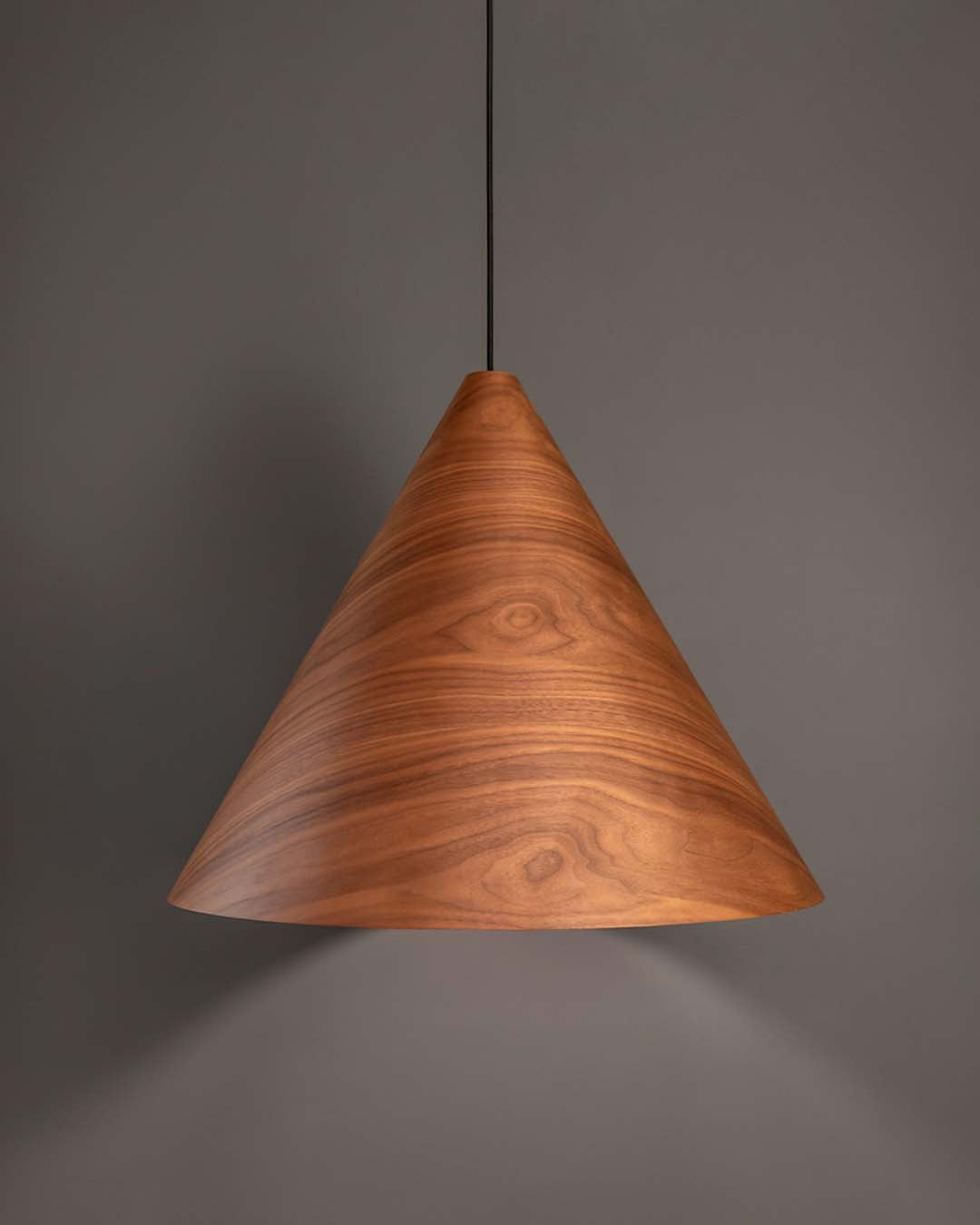 Lámpara colgante de madera diseño cónico, iluminación decorativa, Birot MX