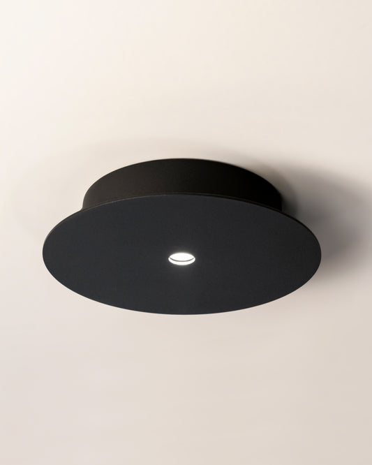 Lámpara de techo negra moderna de superficie, luz LED decorativa minimalista.