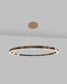 Lámpara colgante moderna de aro circular en color cobre para iluminación interior.