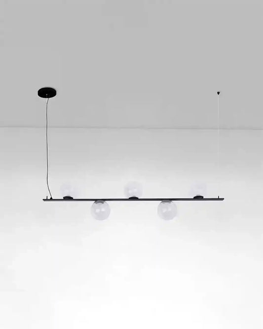Lámpara colgante moderna con cinco esferas de vidrio, diseño minimalista, iluminación Birot MX