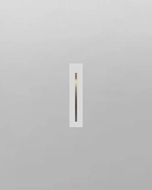 Luminario empotrado blanco moderno sobre pared gris, iluminación decorativa Birot MX