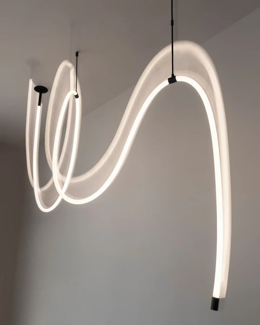 Lámpara colgante LED diseño moderno curva, iluminación decorativa Birot MX