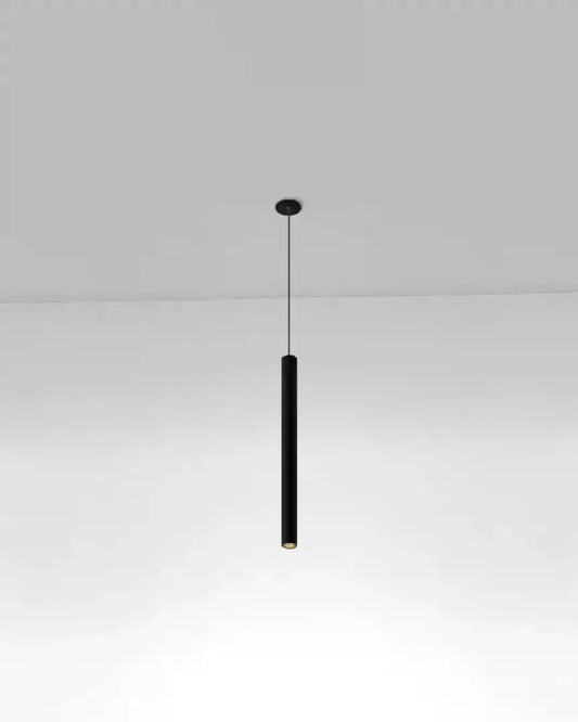 Lámpara colgante negra cilíndrica minimalista, iluminación moderna Birot MX.