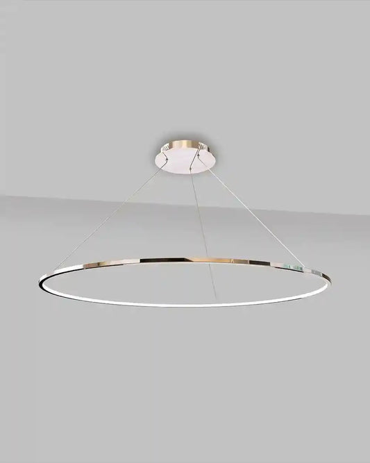 Lámpara colgante circular cromada, diseño moderno, boutique de iluminación Birot MX