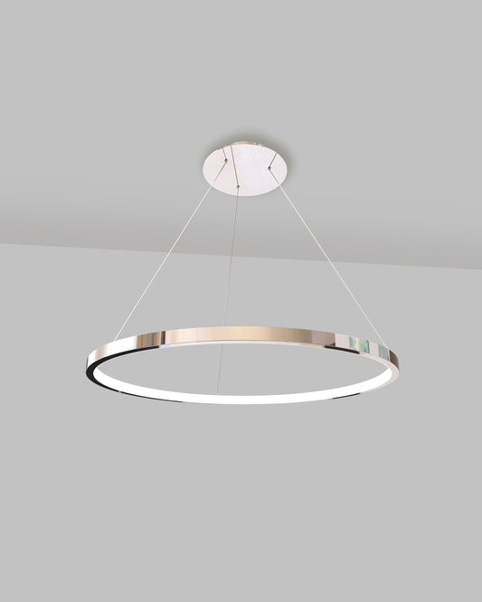 Lámpara de techo colgante circular cromada moderna, iluminación Birot MX