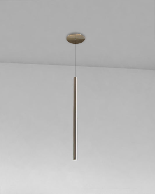 Lámpara colgante moderna de tubo cromado, iluminación minimalista techo, Birot MX