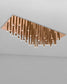Lámpara de techo moderna rectangular, acabado cobre, tubos colgantes, iluminación decorativa