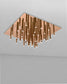 Lámpara de techo moderna con tubos colgantes de cobre y luz LED decorativa