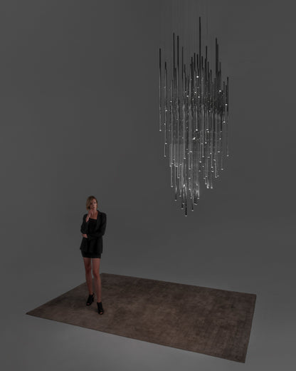 Lámpara de techo moderna colgante, diseño minimalista, iluminación decorativa interior.